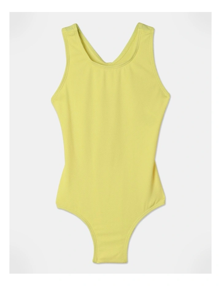Racer Back One Piece Bather in Light Yellow