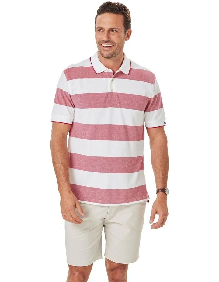 Block Stripe Polo in Spice