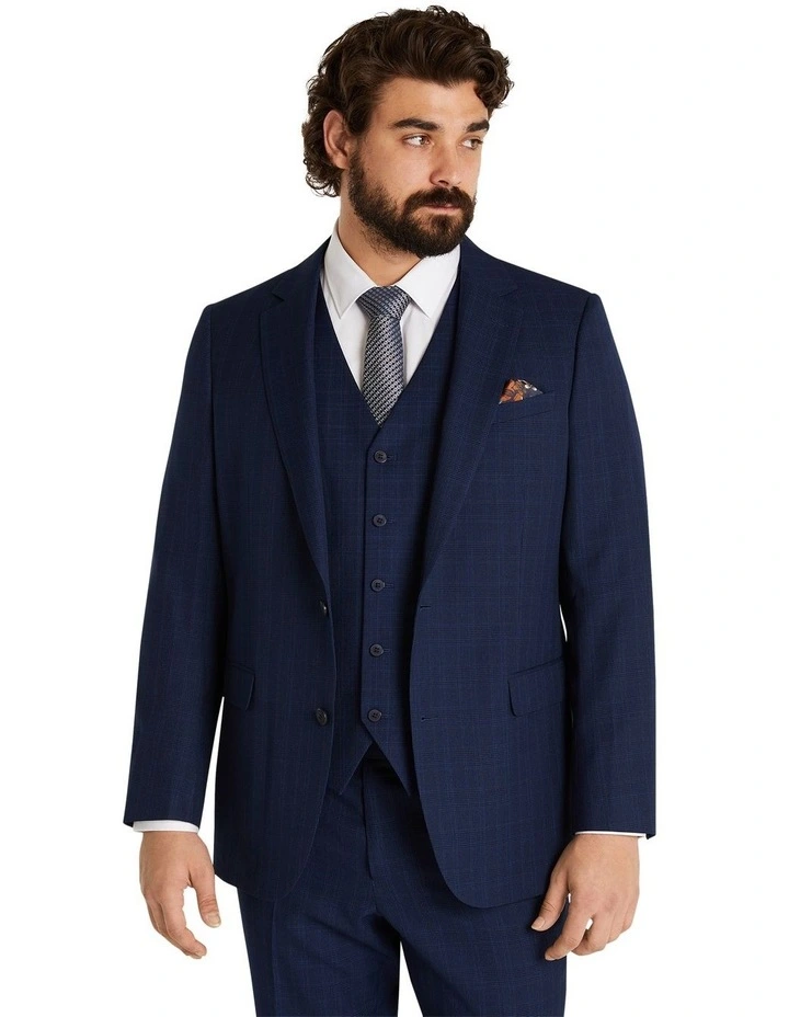 Saylor Check Suit Jacket in Royal Blue