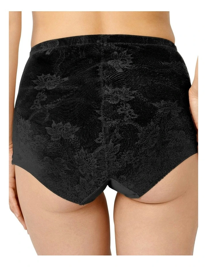 Perfect Shape High Waist Lace and Microfiber Brief in Black