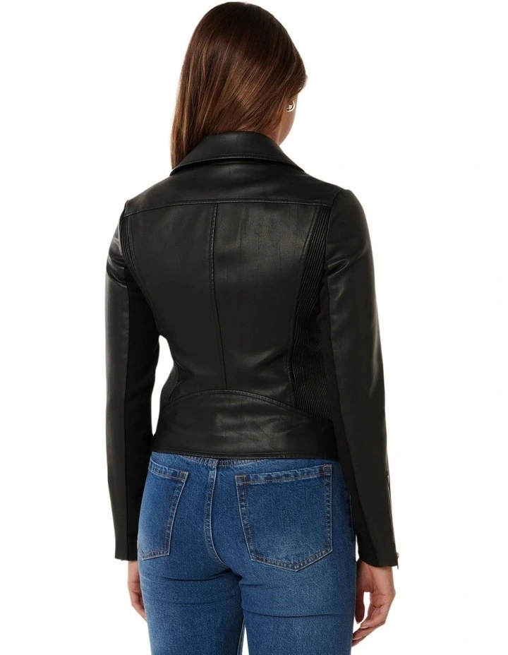 Kylie Biker Jacket in Black