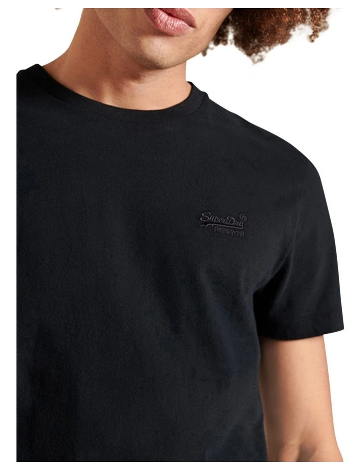 Vintage Logo Embroidery T-shirt in Black