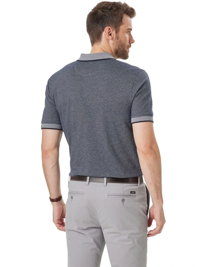 Smart Mini Stripe Polo in Midnight
