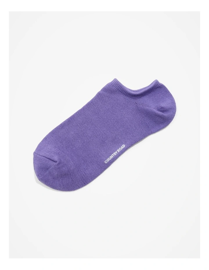 Australian Cotton Blend Sneaker Socks in Deep Lilac