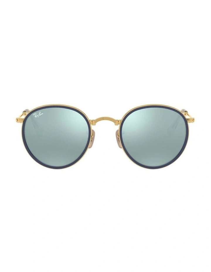 Round Folding Gold RB3517 Sunglasses