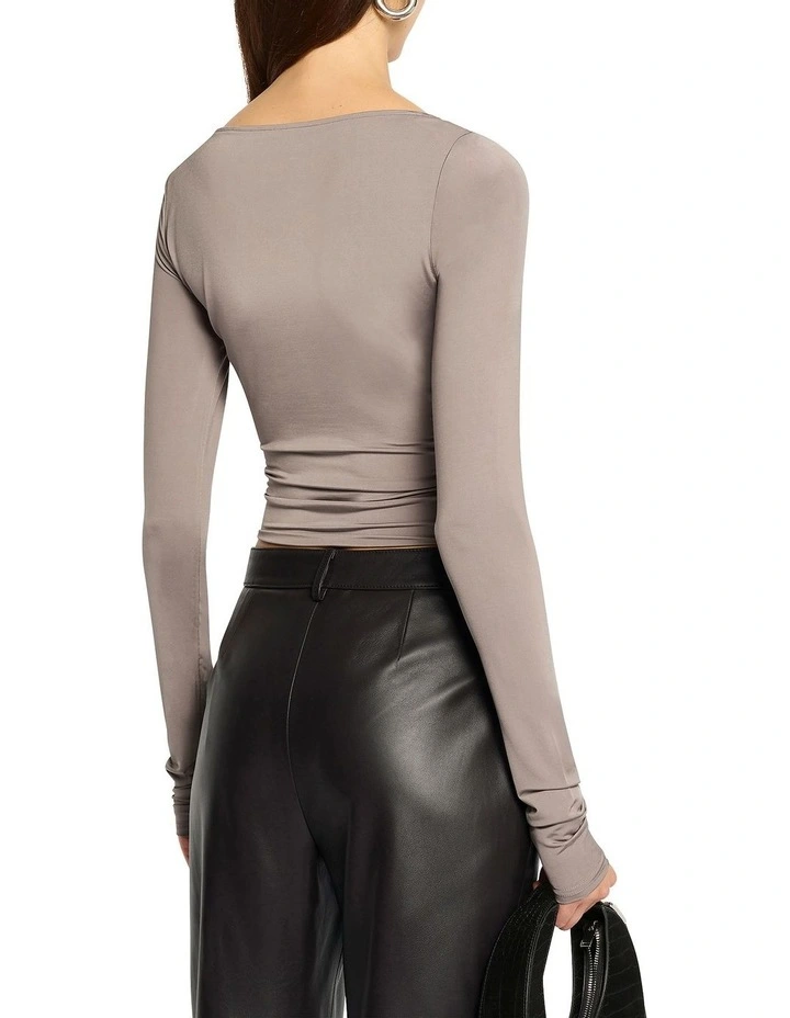 On Your Mind Top in Soft Taupe