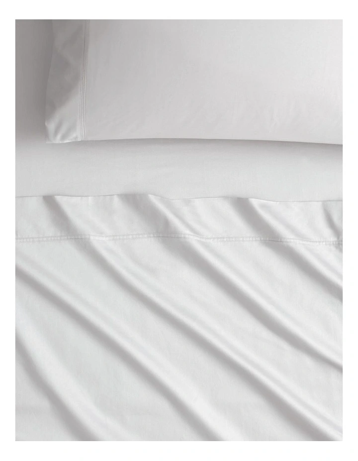 Egyptian Cotton Sateen Sheet Set Multi Depth in White