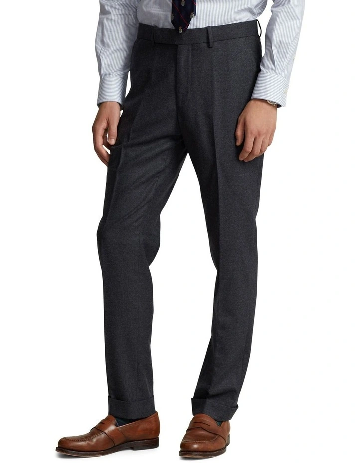 Stretch Wool-Blend Flannel Suit Trouser in Grey