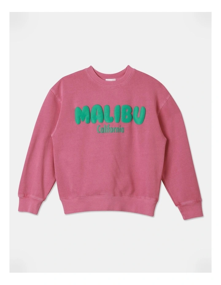 Essentials Crew Neck Sweat Top in Pink
