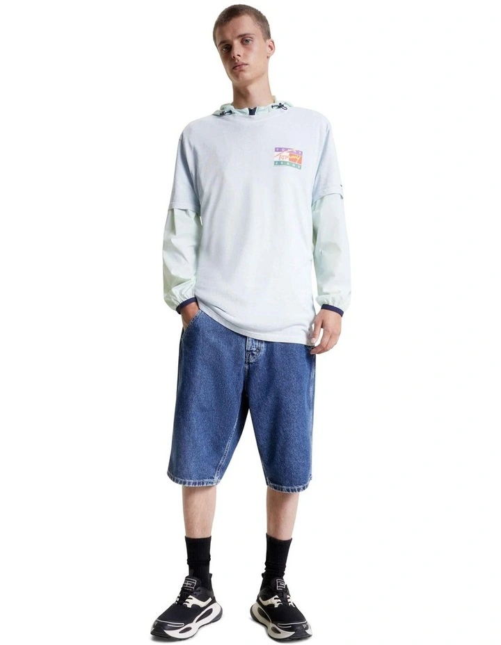 Signature Pop Flag Tee in Shimmering Blue