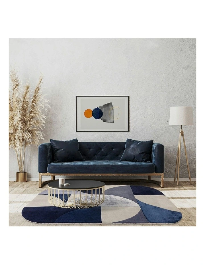 Asiatic Oval Rug in Indigo
