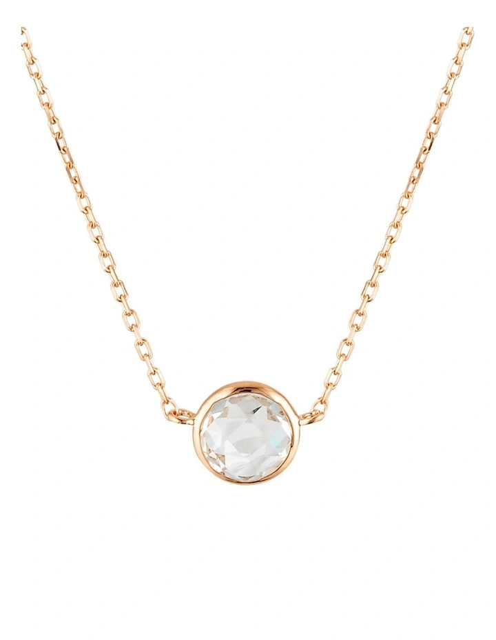 Lucent White Topaz Rose Gold Necklace