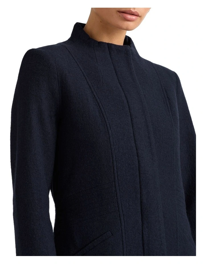 Madison Felted Wool Coat in Deep Sea