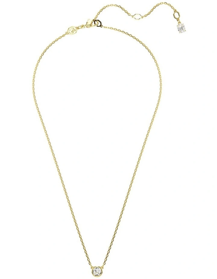 Imber Pendant Round Cut Gold-Tone Plated in White