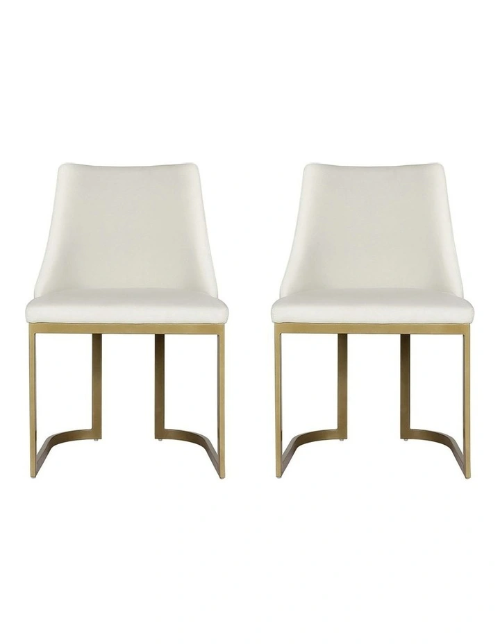 Dining Chairs Linen Fabric Frame Set of 2 in Beige