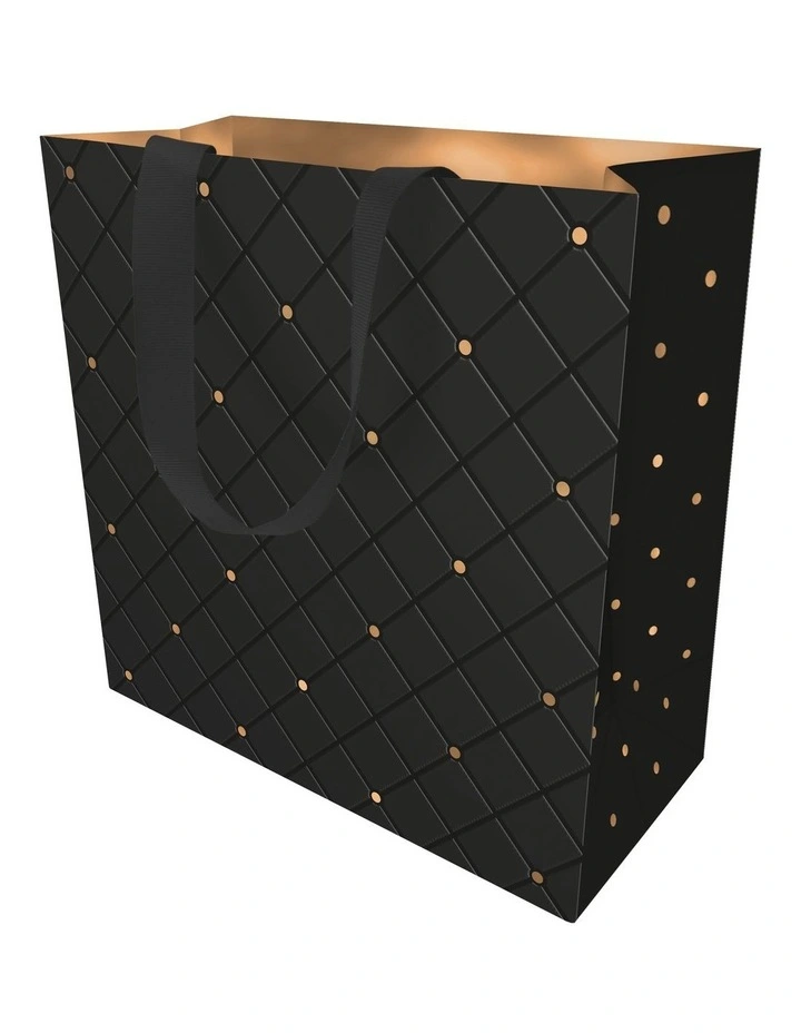 Gift Bag Large in Quilted Ebony