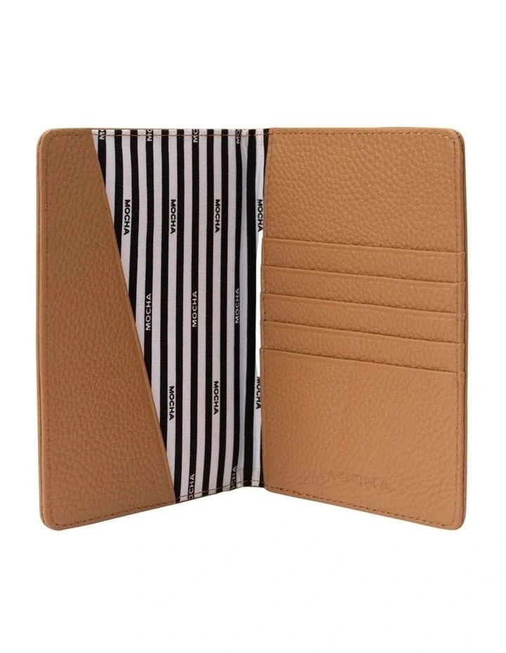 Leather Passport Holder in Brown