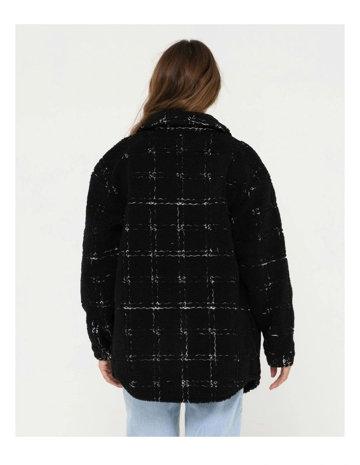 Alma Oversized Sherpa Jacket in Black