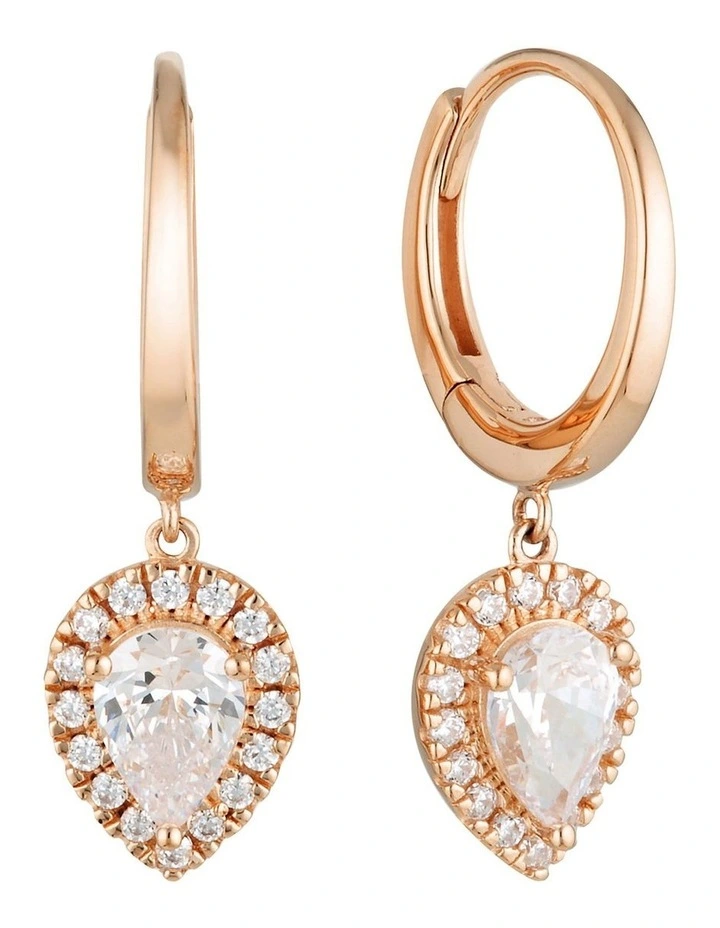 Luxe Splendore Huggie Earrings in Rose Gold