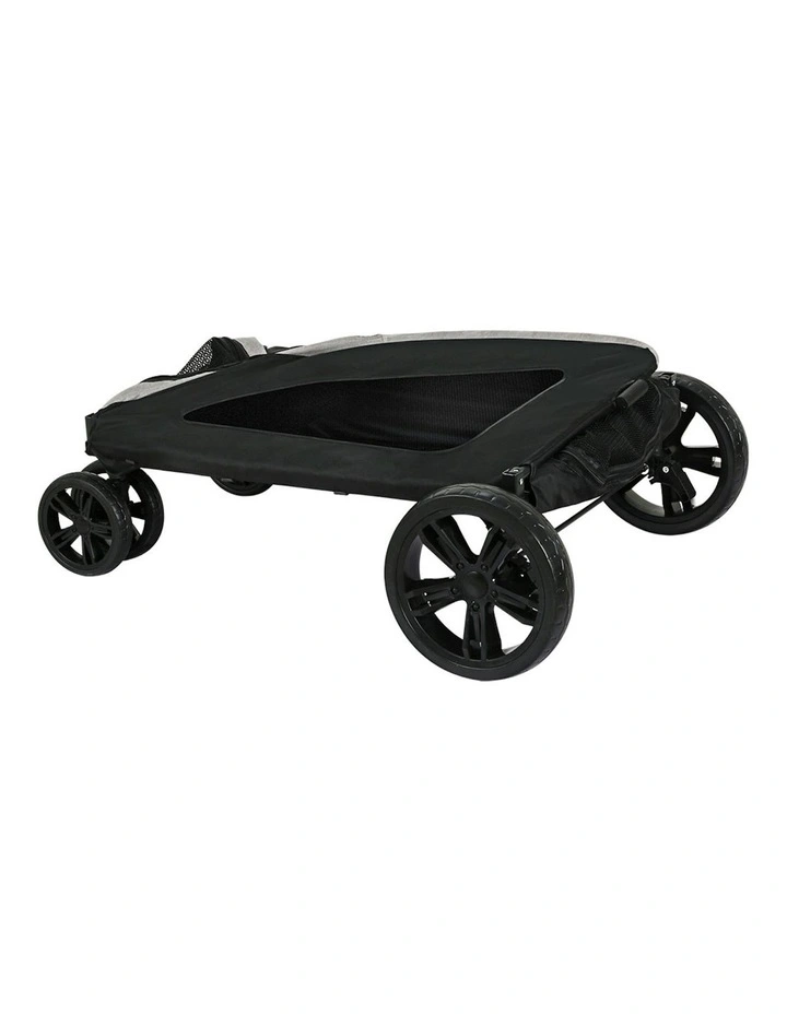 Large Foldable Pet Stroller in Black/White