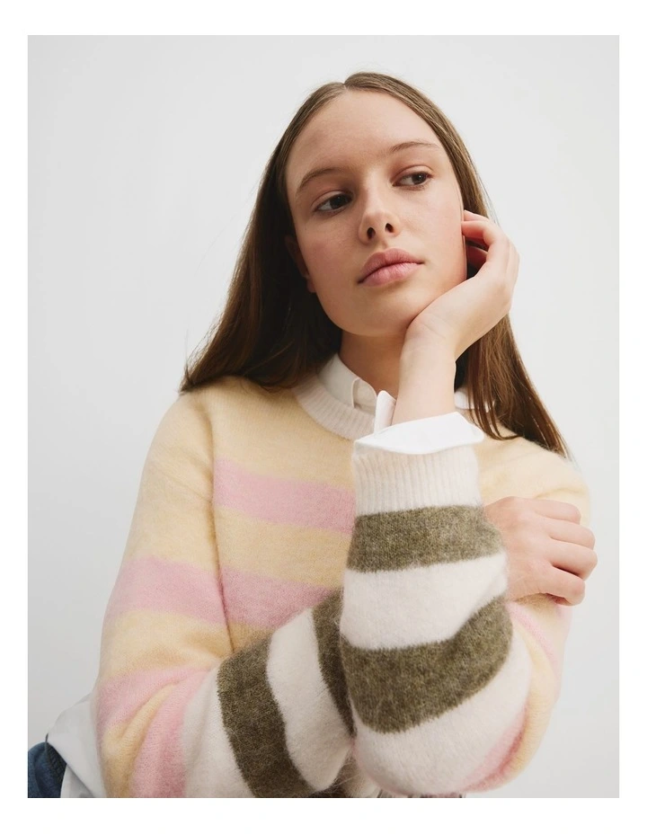 Teen Block Stripe Knit in Multicolour