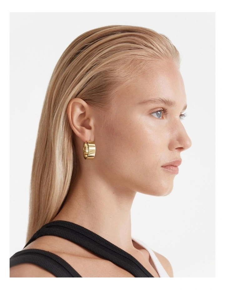 Instrumental Huggie Hoop Earrings in Gold