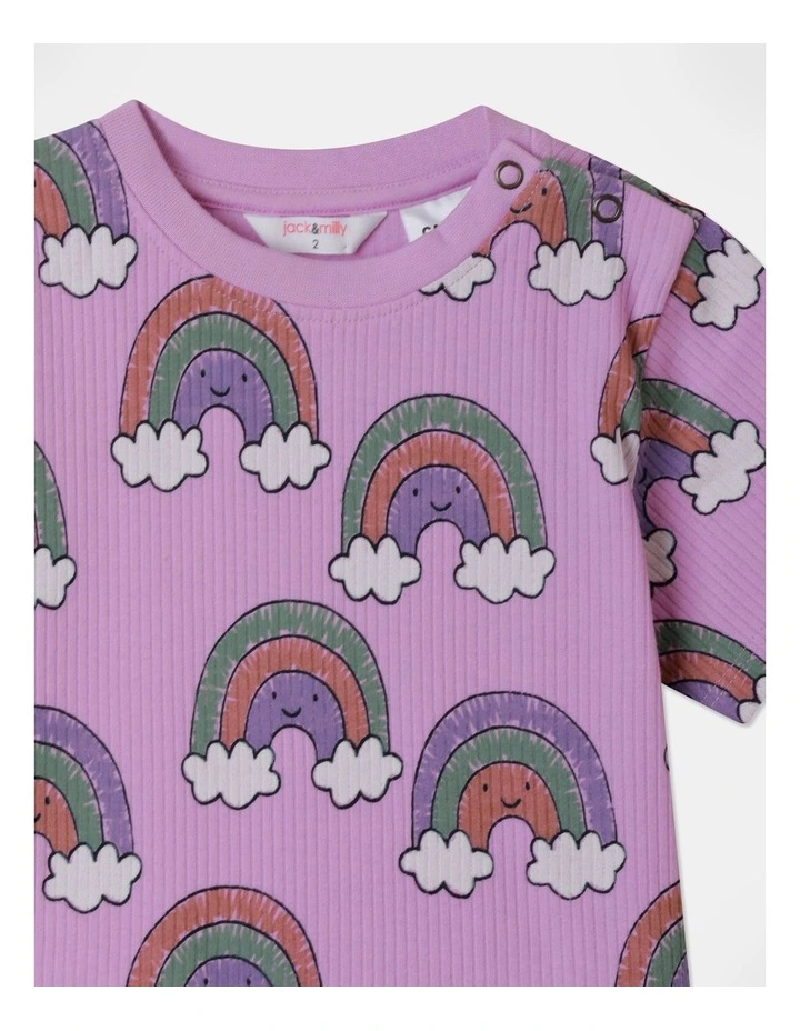 Remi Rib Pajama Set In Lavender