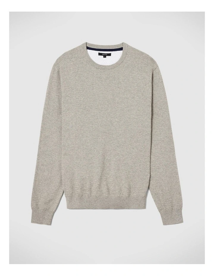 Classic Crew Neck Jumper in Grey Marle