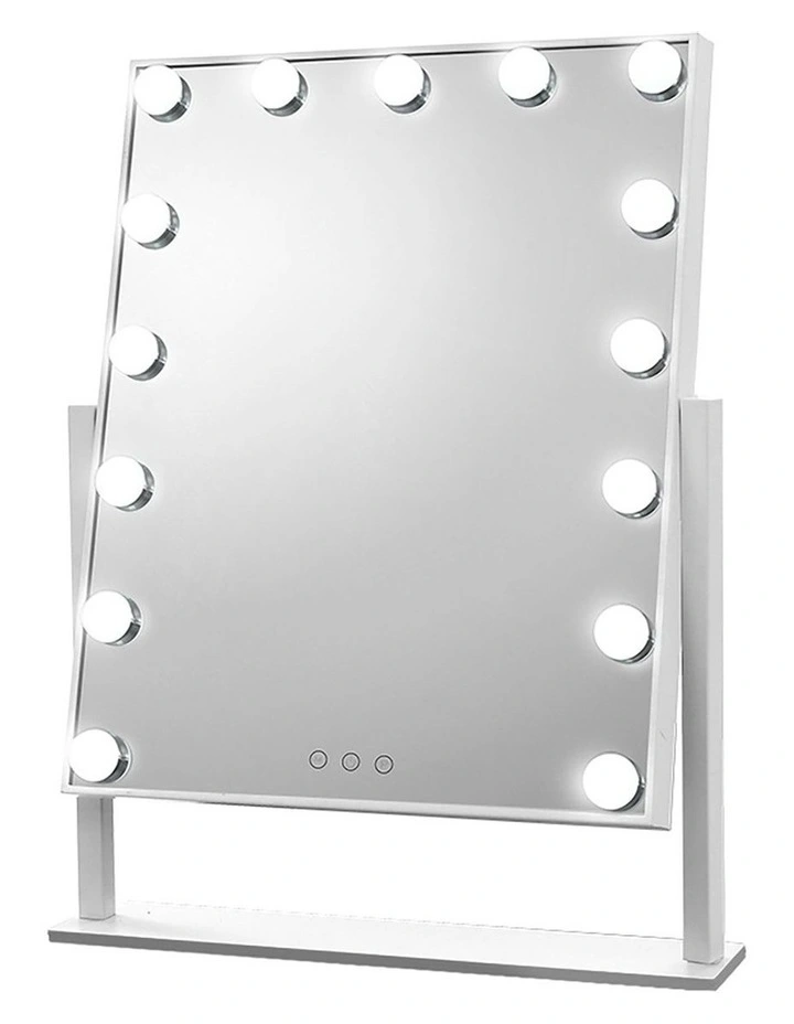 Hollywood 15 Dimmable Bulb Lighted Dressing Makeup Mirror in White
