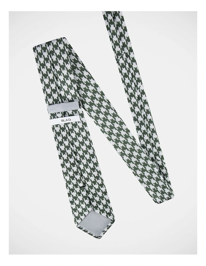 Houndstooth Poly Tie Green