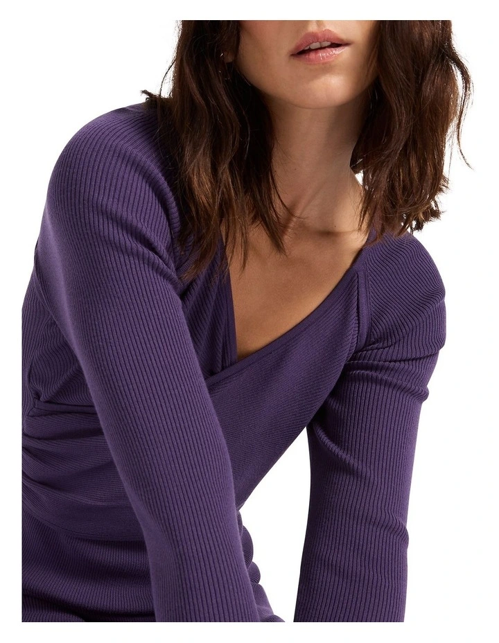 Last Night Knit Dress in Purple