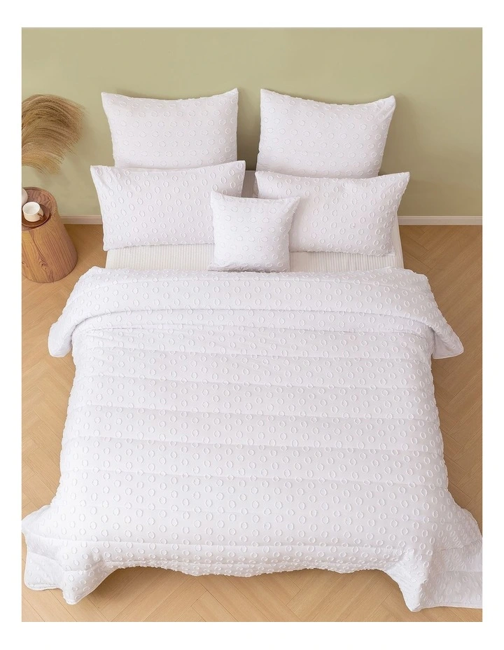 Haven Spot Comforter Set 6 Piece in White