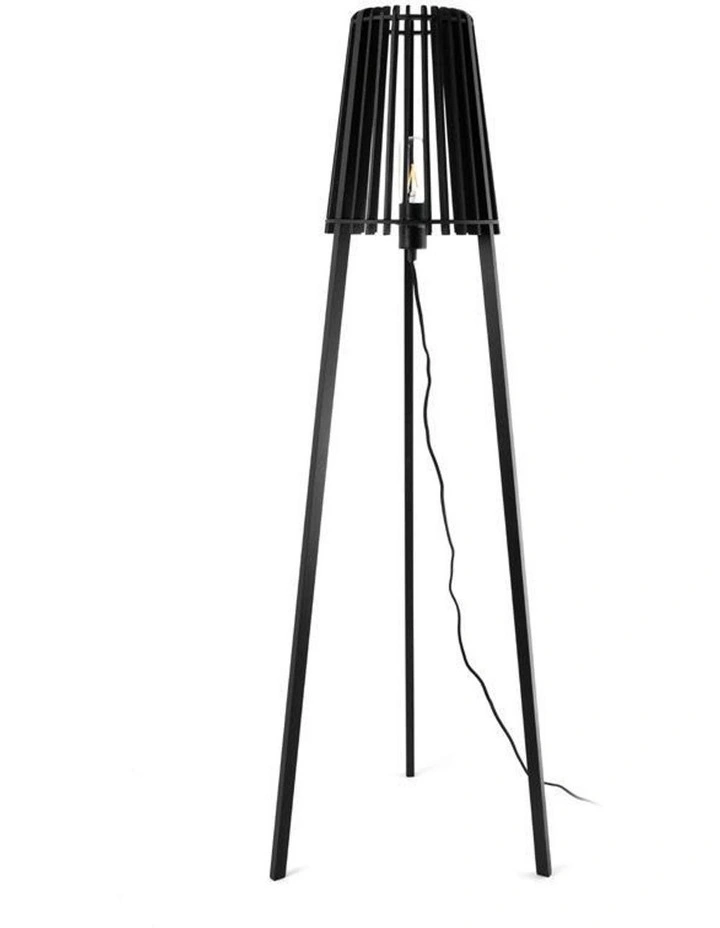 Fidel Timber Floor Lamp 1.3M Black