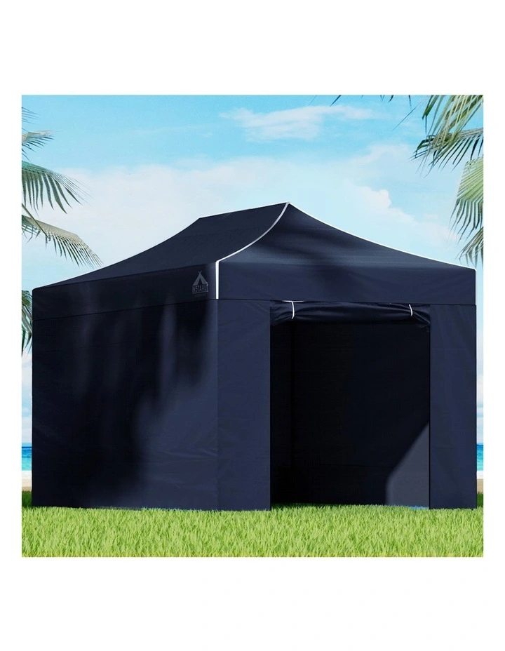 Gazebo Pop Up Marquee Folding Tent Outdoor Shade Canopy 3x4.5 in Navy
