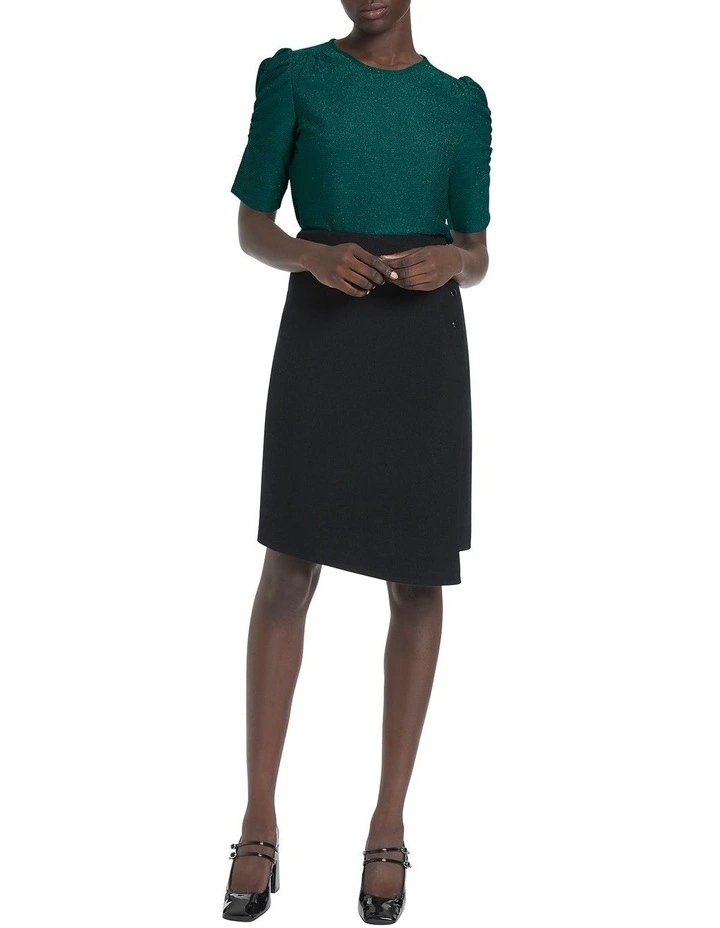 Tegan Puff Sleeve Top in Green
