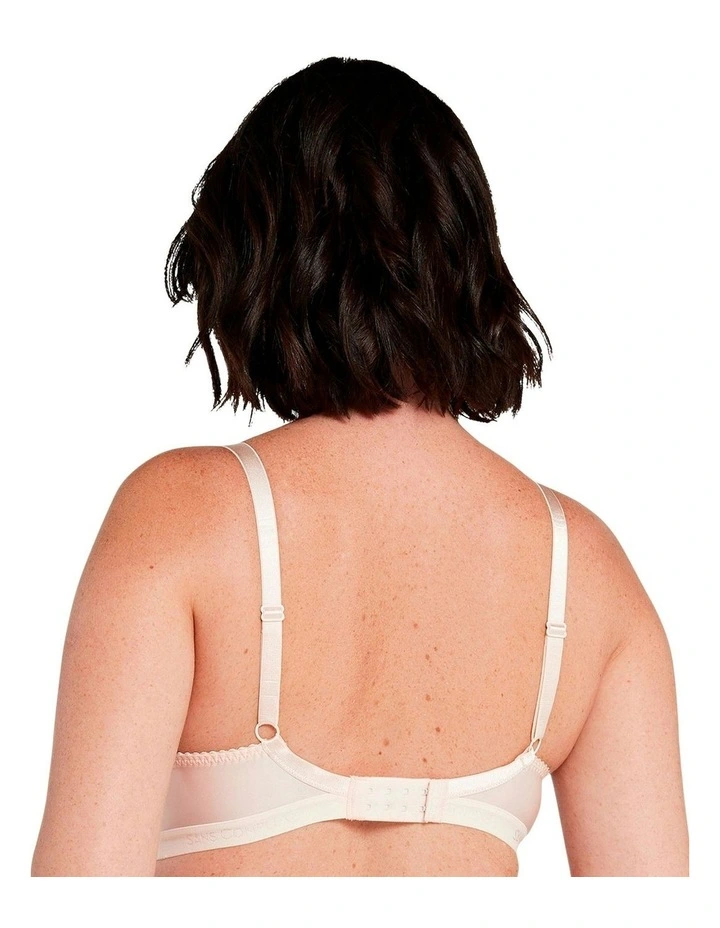 Arum Gloss Wired Half Cup Longline Bra with Lace in Powder Ivory