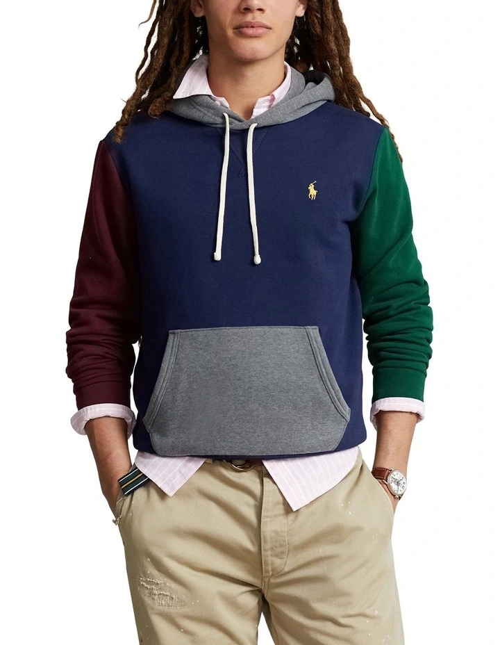The Color-Blocked Hoodie in Blue