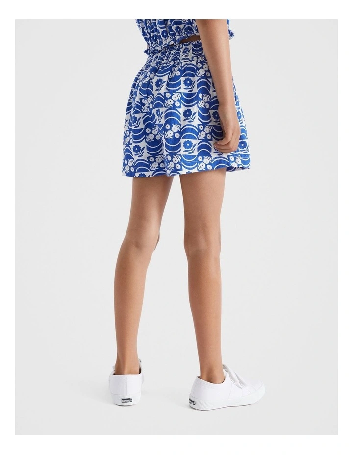 Floral Short in Cobalt Blue