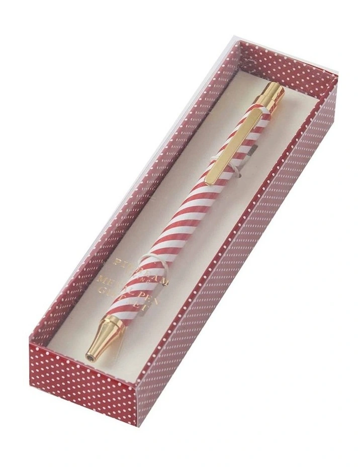 14cm Metal Pen with Gift Box in Christmas Red