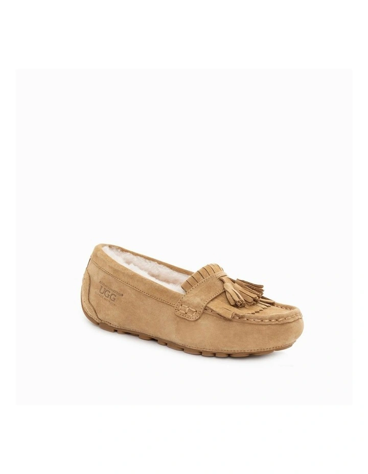 Rylee Tassel Inner Wedge Moccasins in Chestnut