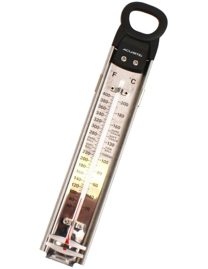 Stainless Steel Deluxe Deep Fry Thermometer in Silver