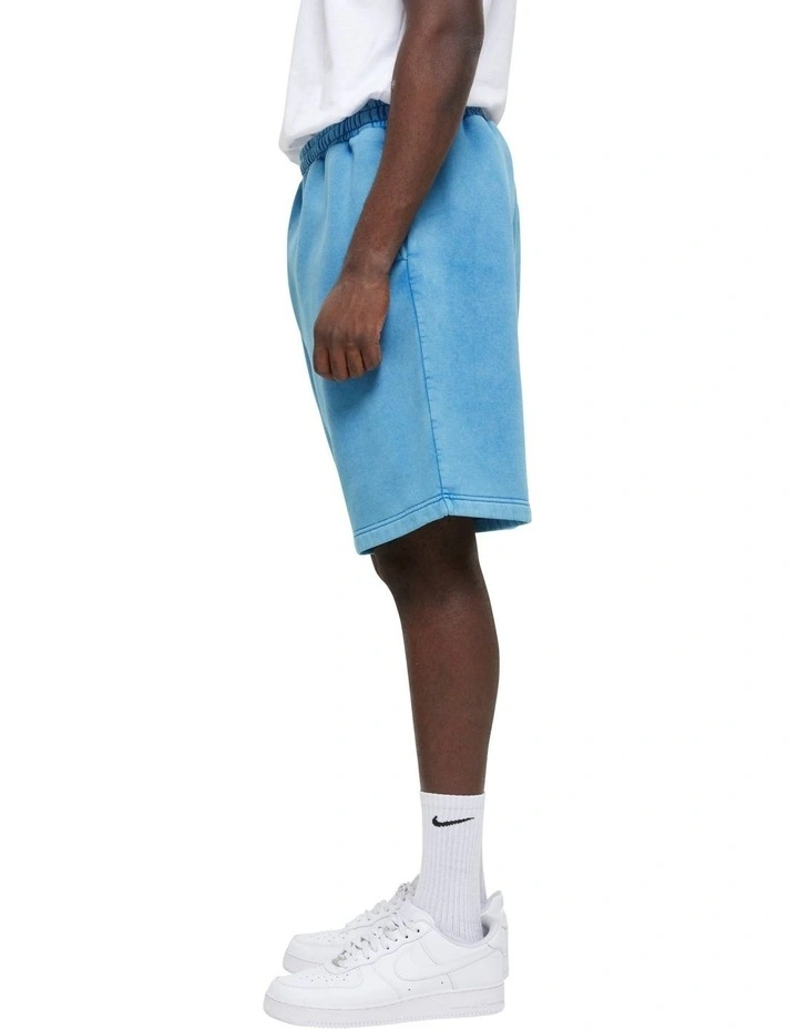 Heavy Sand Washed Sweat Shorts in Royal