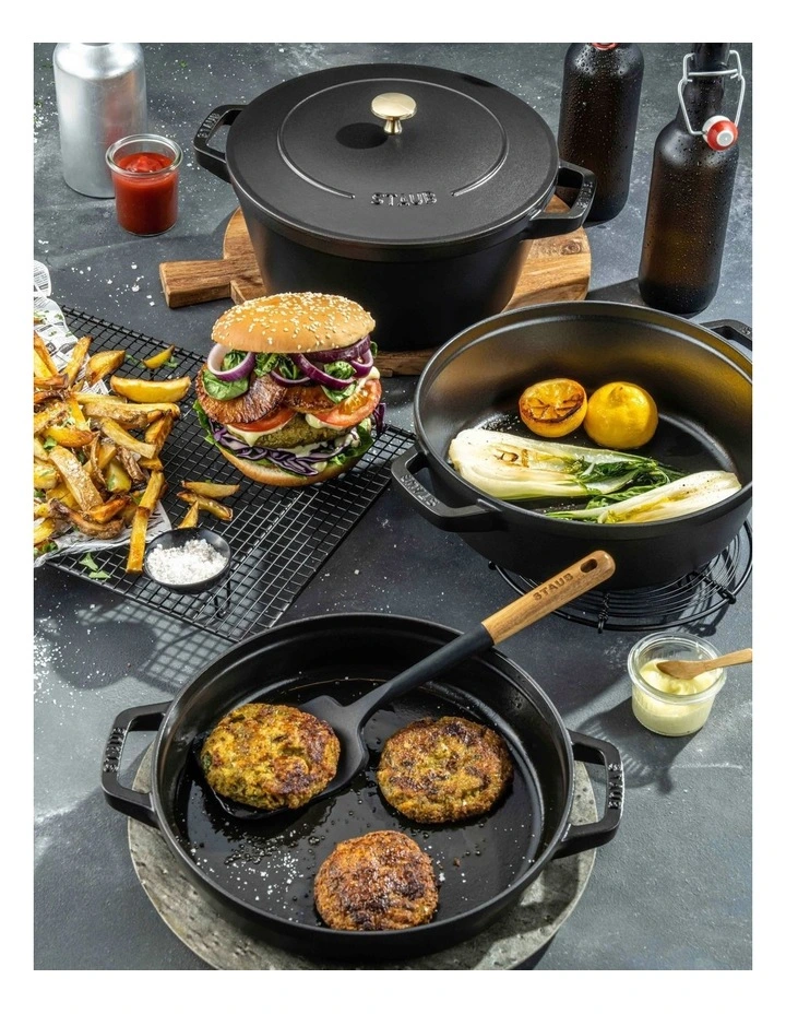Stackables 3 Piece Cocotte Braiser Pan with Lid 24cm in Black