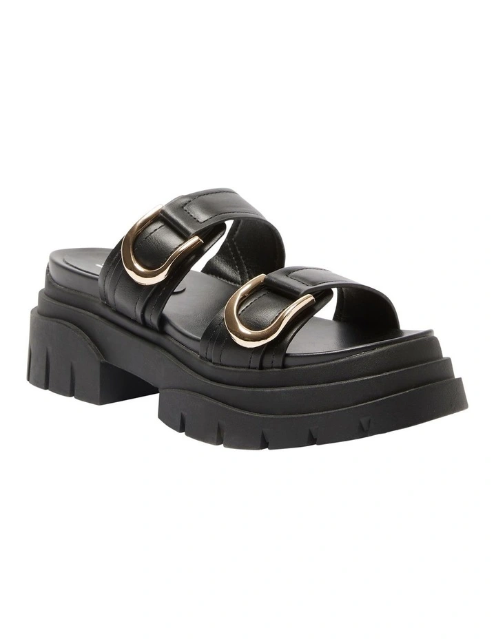 Razzle Sandals in Black Smooth