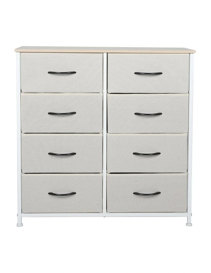 Storage Cabinet 8 Drawers in Beige