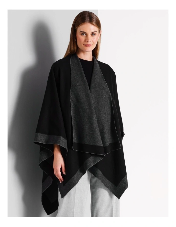 Spliced Poncho in Black