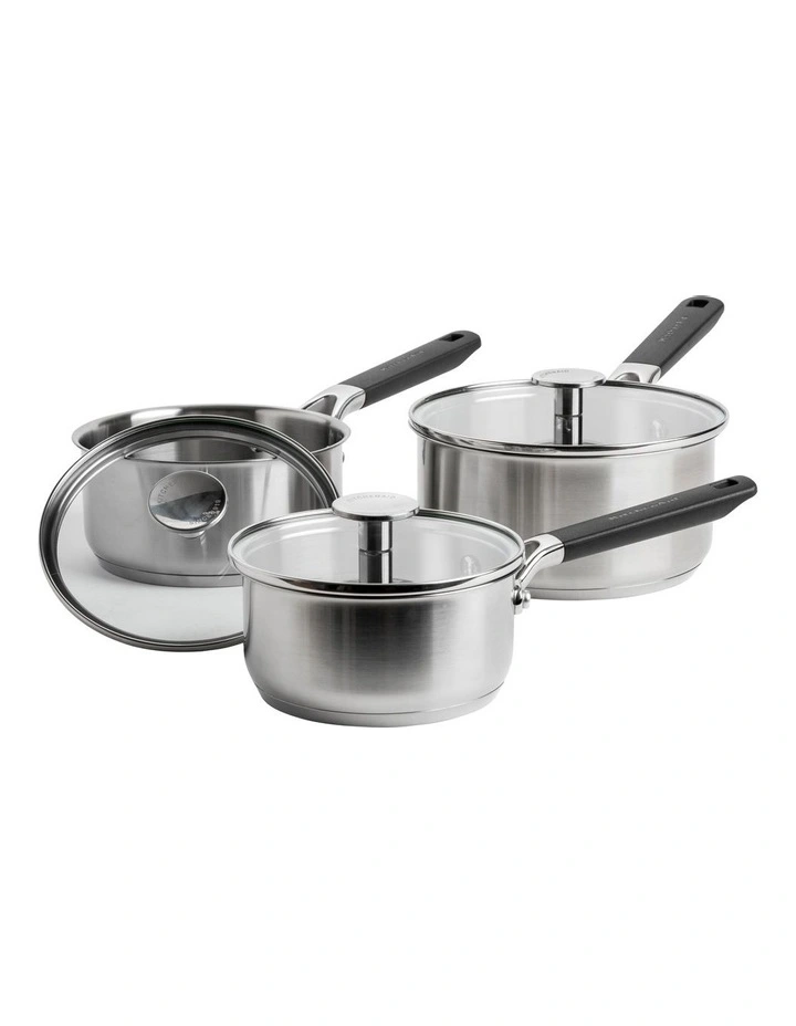 Classic 3 Piece Saucepan Set in Stainless Steel