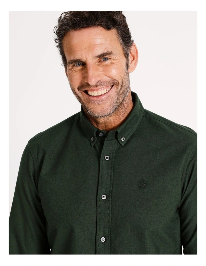 Payne Oxford Long Sleeve Shirt in Green