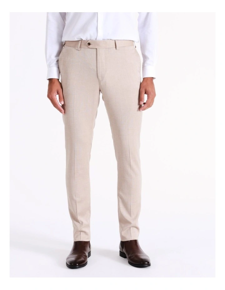 Slim Textured Suit Pant in Oatmilk