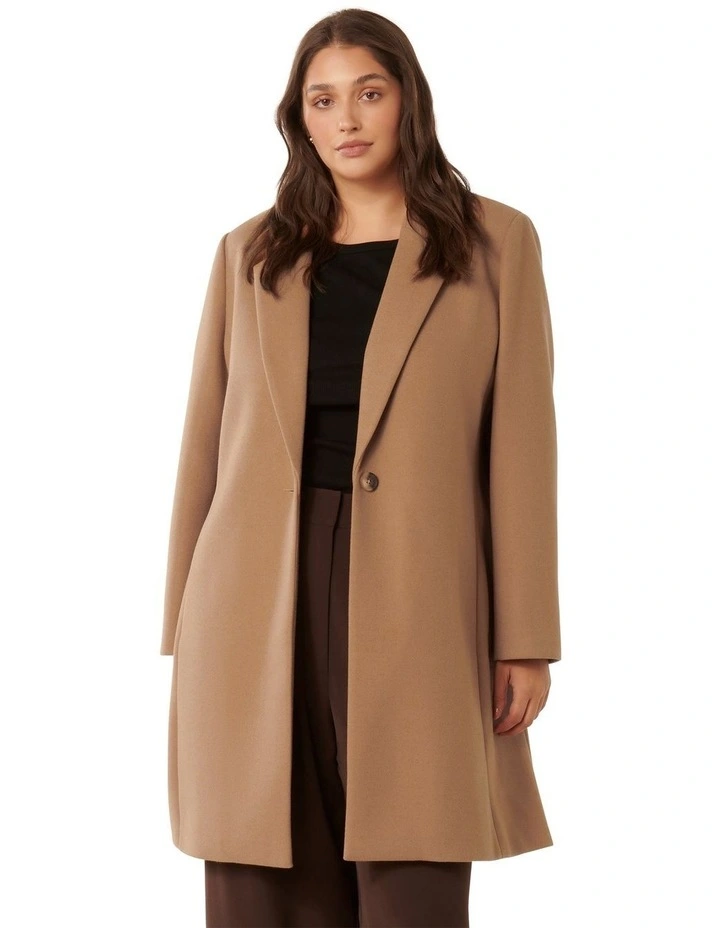 Anna Single Breasted Coatigan in Camel